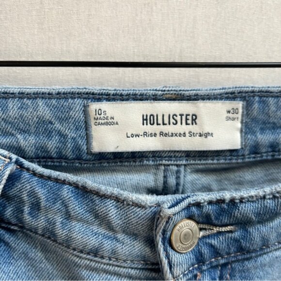 Hollister Low-Rise Relaxed Straight Distressed Jeans Sz 30 Short - Picture 5 of 12